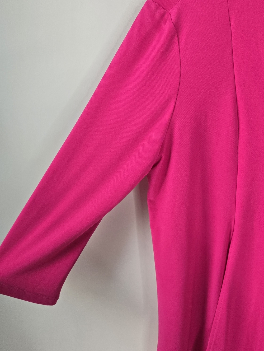 Joseph Ribkoff Dazzle Pink Asymmetrical Tunic Top 3/4 Sleeve 12 Stretch Flowy - Picture 5 of 10